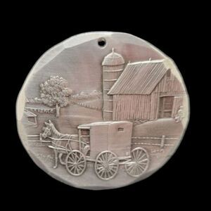 Wendell August Forge Handcrafted Ornament Pendant Amish Barn